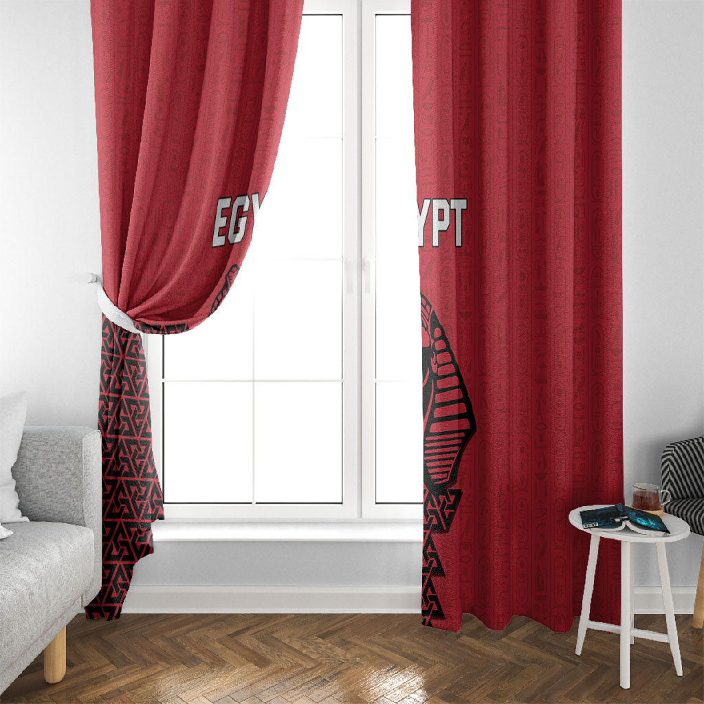 World Football 2026 Egypt Window Curtain Pharaohs Hieroglyphs Pride Red Version