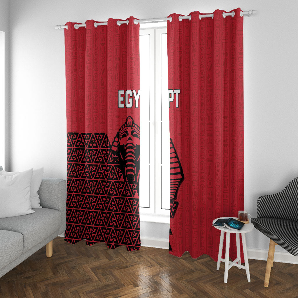 World Football 2026 Egypt Window Curtain Pharaohs Hieroglyphs Pride Red Version