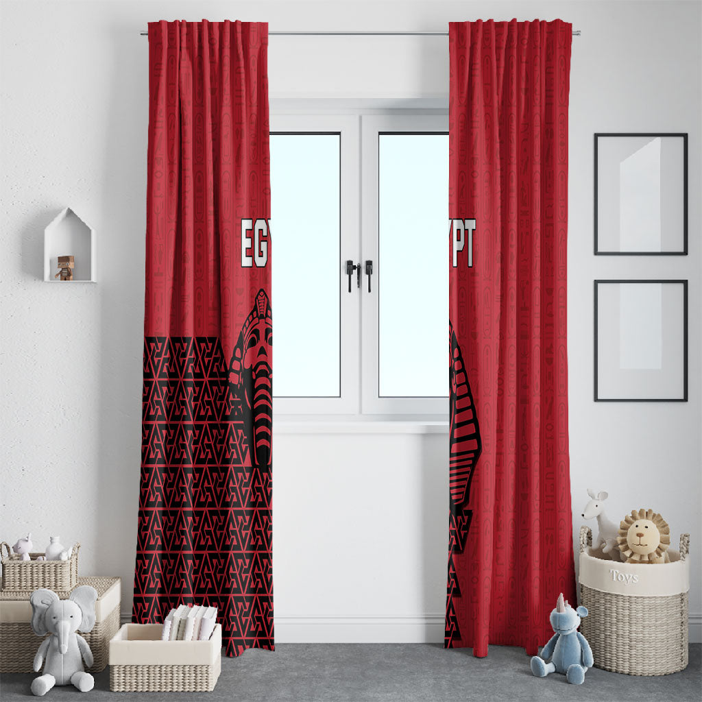 World Football 2026 Egypt Window Curtain Pharaohs Hieroglyphs Pride Red Version