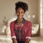 Custom World Football 2026 Egypt Women Casual Shirt Pharaohs Hieroglyphs Pride Red Version