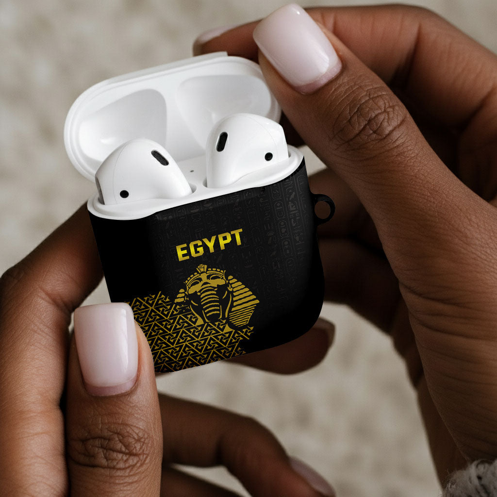 World Football 2026 Egypt AirPods Case Pharaohs Hieroglyphs Pride Black Version