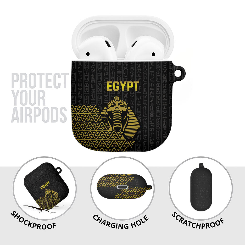 World Football 2026 Egypt AirPods Case Pharaohs Hieroglyphs Pride Black Version