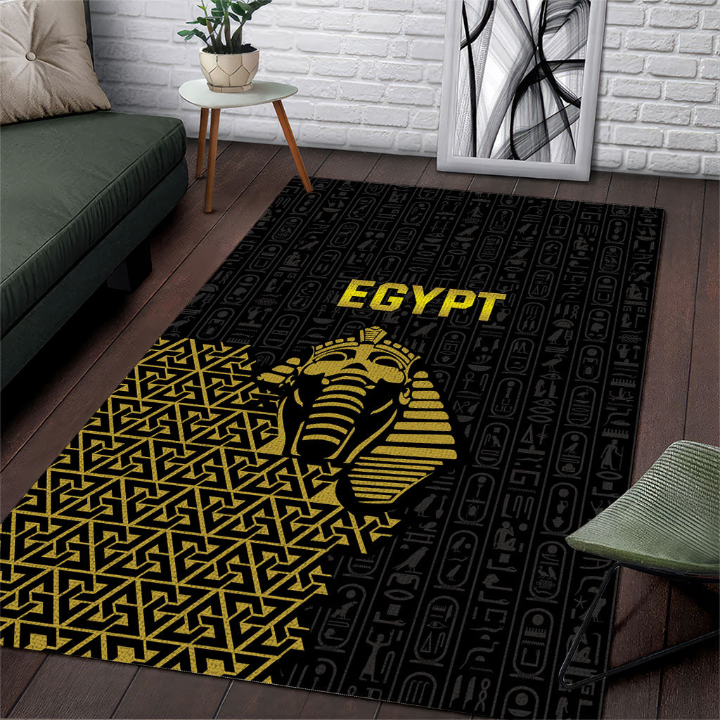 World Football 2026 Egypt Area Rug Pharaohs Hieroglyphs Pride Black Version
