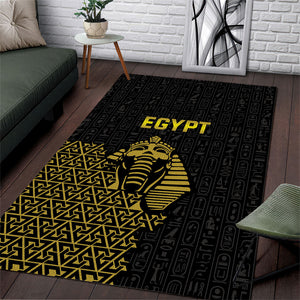 World Football 2026 Egypt Area Rug Pharaohs Hieroglyphs Pride Black Version