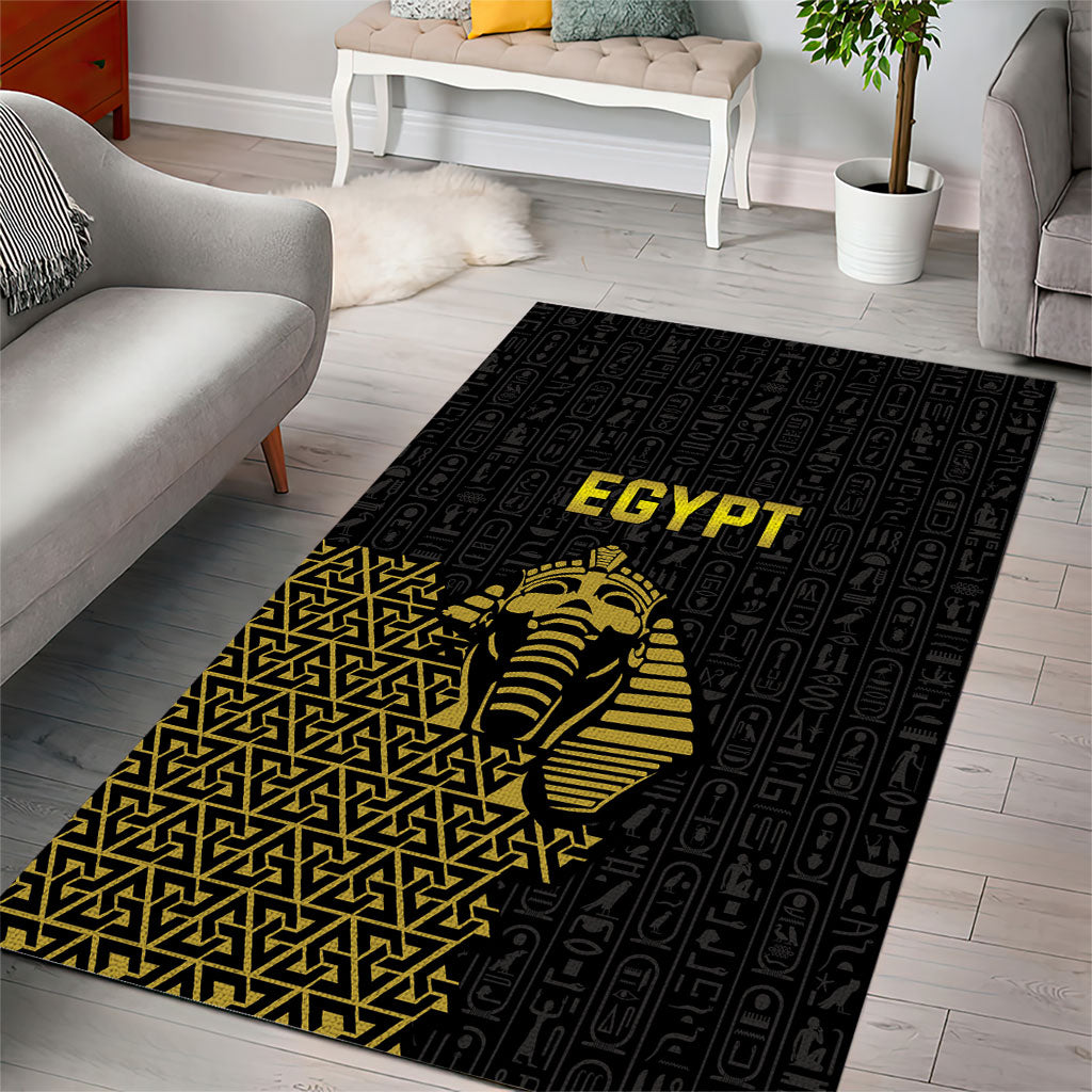 World Football 2026 Egypt Area Rug Pharaohs Hieroglyphs Pride Black Version