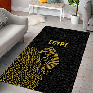 World Football 2026 Egypt Area Rug Pharaohs Hieroglyphs Pride Black Version