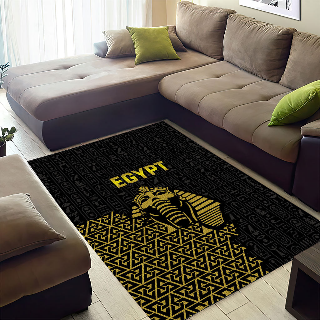 World Football 2026 Egypt Area Rug Pharaohs Hieroglyphs Pride Black Version