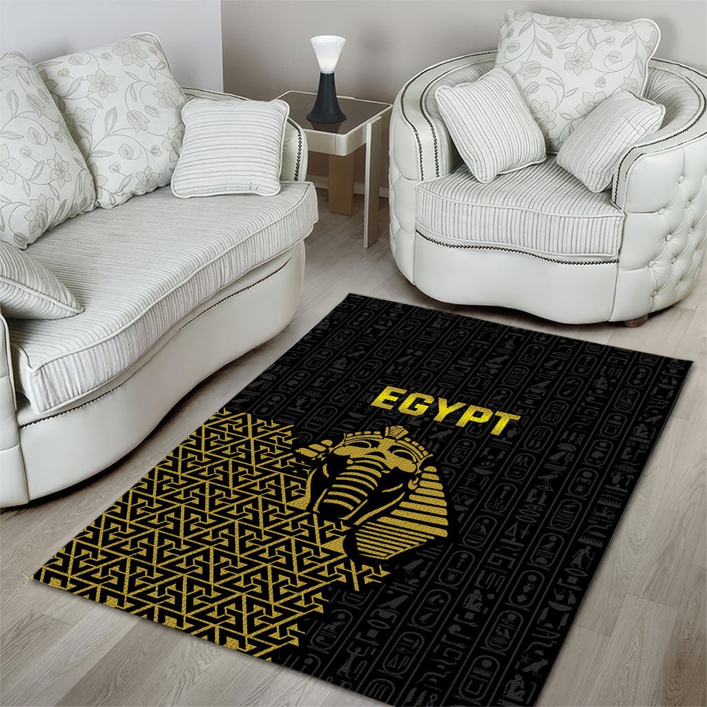 World Football 2026 Egypt Area Rug Pharaohs Hieroglyphs Pride Black Version