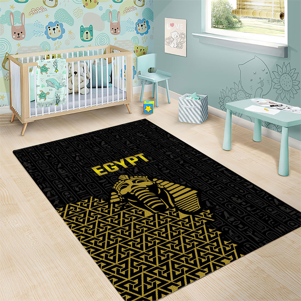 World Football 2026 Egypt Area Rug Pharaohs Hieroglyphs Pride Black Version