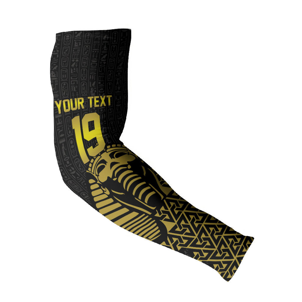 Custom World Football 2026 Egypt Arm Sleeves Pharaohs Hieroglyphs Pride Black Version
