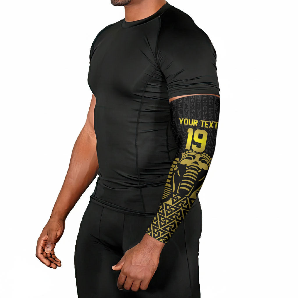 Custom World Football 2026 Egypt Arm Sleeves Pharaohs Hieroglyphs Pride Black Version