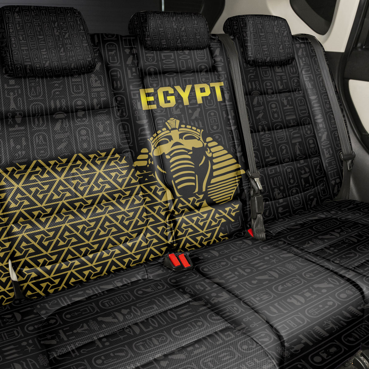 World Football 2026 Egypt Back Car Seat Cover Pharaohs Hieroglyphs Pride Black Version