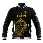 Custom World Football 2026 Egypt Baseball Jacket Pharaohs Hieroglyphs Pride Black Version