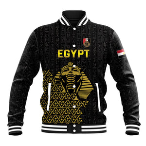 Custom World Football 2026 Egypt Baseball Jacket Pharaohs Hieroglyphs Pride Black Version