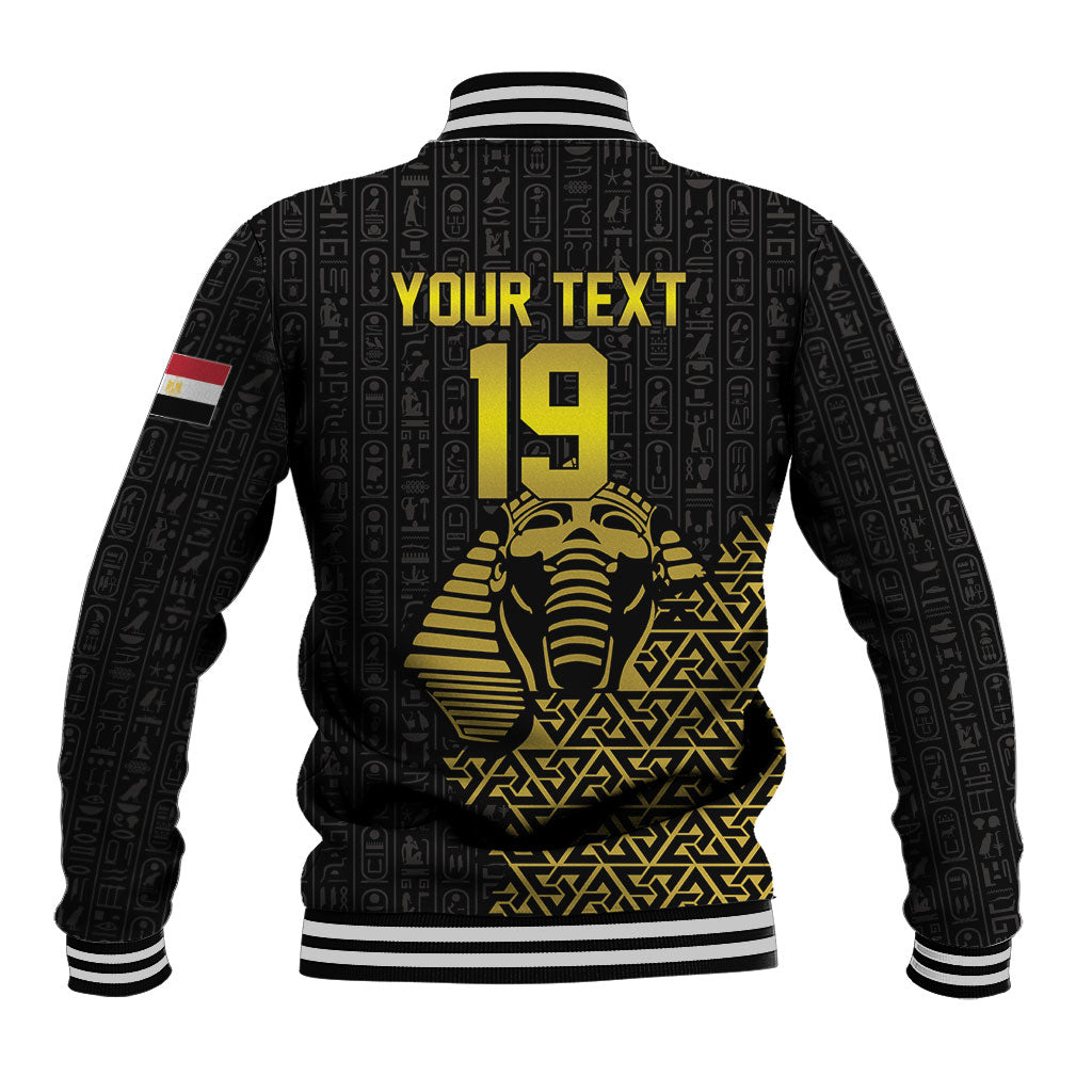 Custom World Football 2026 Egypt Baseball Jacket Pharaohs Hieroglyphs Pride Black Version