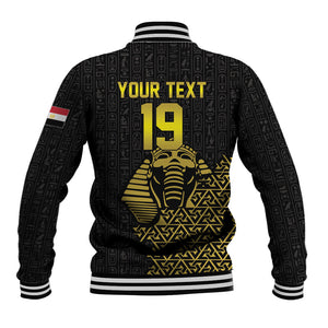 Custom World Football 2026 Egypt Baseball Jacket Pharaohs Hieroglyphs Pride Black Version