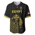 Custom World Football 2026 Egypt Baseball Jersey Pharaohs Hieroglyphs Pride Black Version
