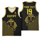 Custom World Football 2026 Egypt Basketball Jersey Pharaohs Hieroglyphs Pride Black Version