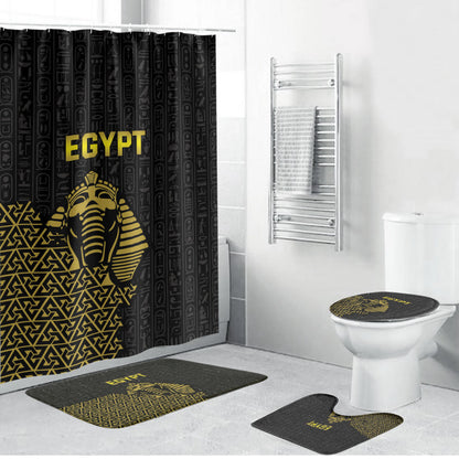 World Football 2026 Egypt Bathroom Set Pharaohs Hieroglyphs Pride Black Version