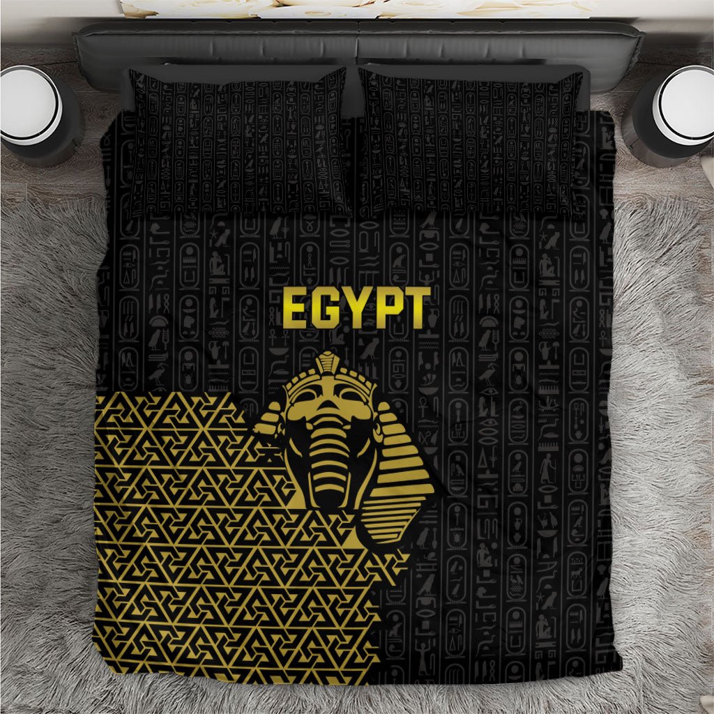 World Football 2026 Egypt Bedding Set Pharaohs Hieroglyphs Pride Black Version