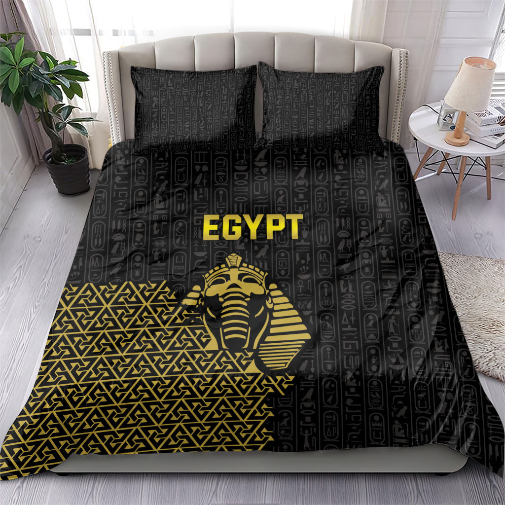 World Football 2026 Egypt Bedding Set Pharaohs Hieroglyphs Pride Black Version