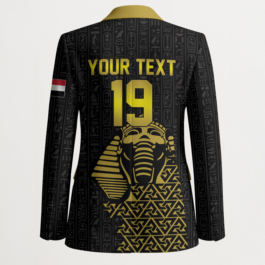 Custom World Football 2026 Egypt Blazer Pharaohs Hieroglyphs Pride Black Version