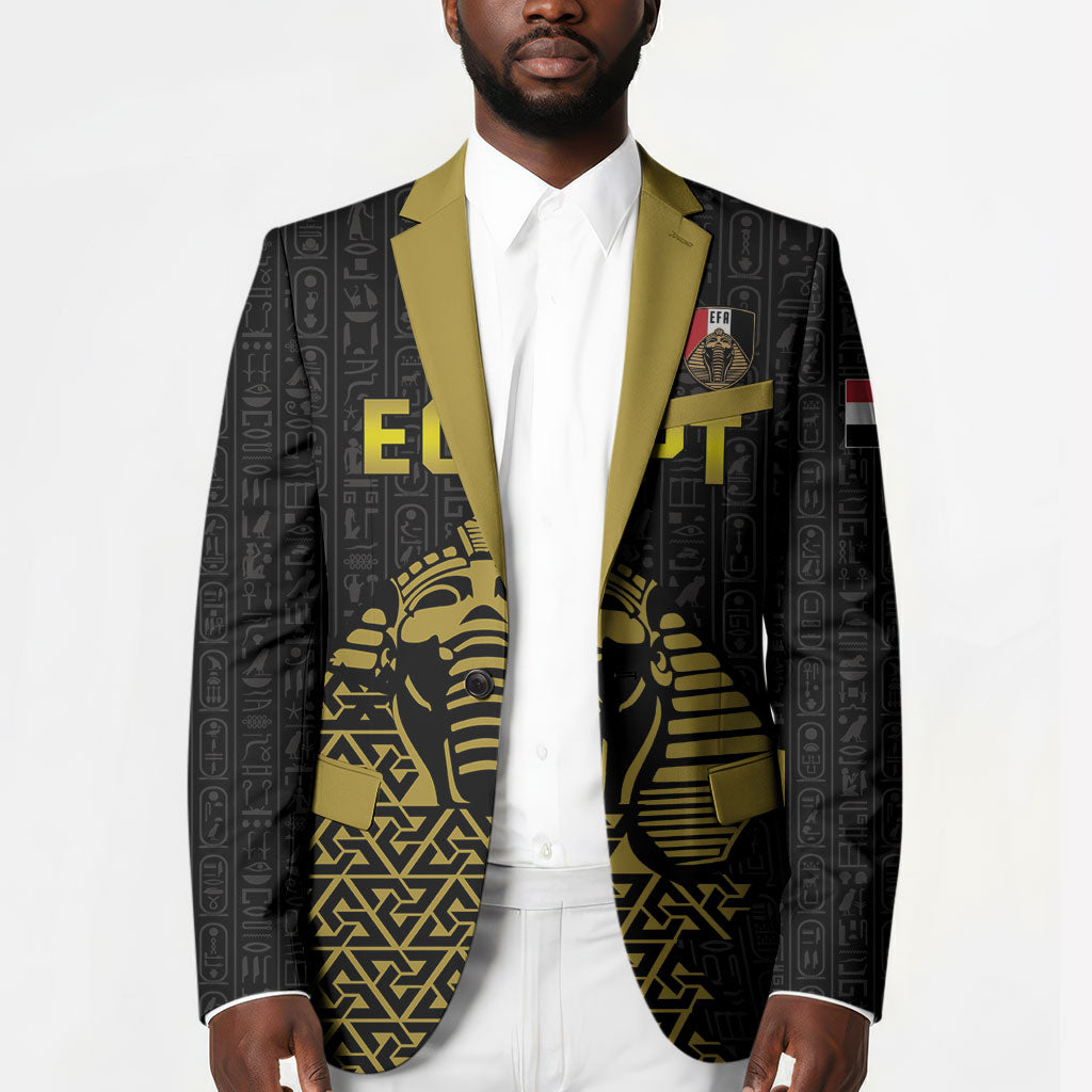 Custom World Football 2026 Egypt Blazer Pharaohs Hieroglyphs Pride Black Version