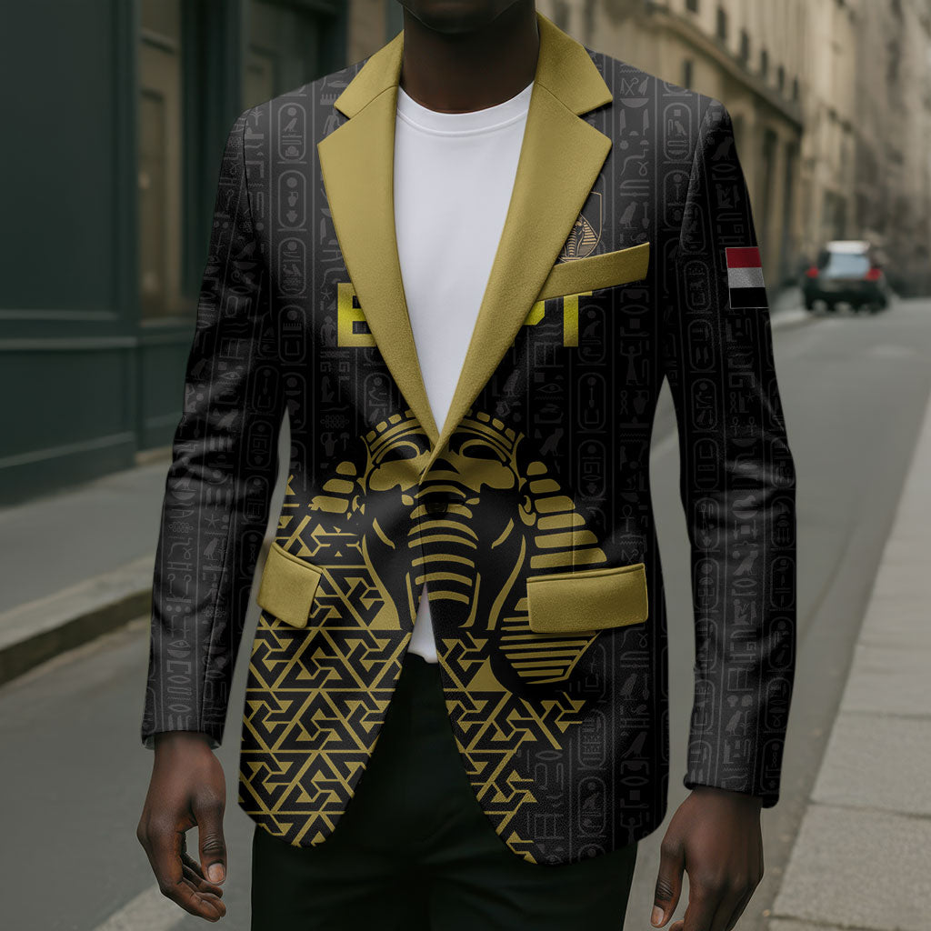 Custom World Football 2026 Egypt Blazer Pharaohs Hieroglyphs Pride Black Version