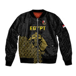 Custom World Football 2026 Egypt Bomber Jacket Pharaohs Hieroglyphs Pride Black Version