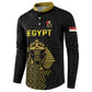 Custom World Football 2026 Egypt Button Sweatshirt Pharaohs Hieroglyphs Pride Black Version