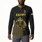 Custom World Football 2026 Egypt Button Sweatshirt Pharaohs Hieroglyphs Pride Black Version