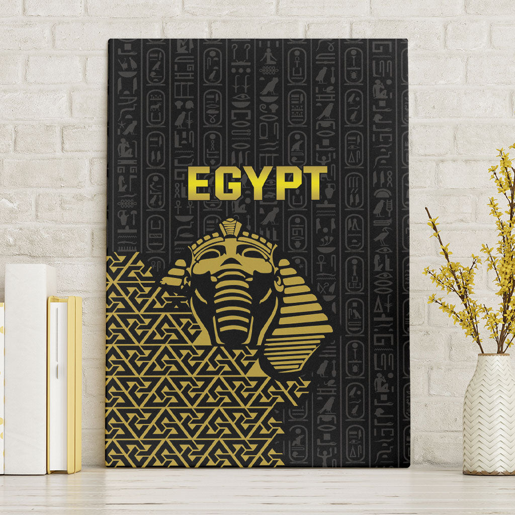 World Football 2026 Egypt Canvas Wall Art Pharaohs Hieroglyphs Pride Black Version