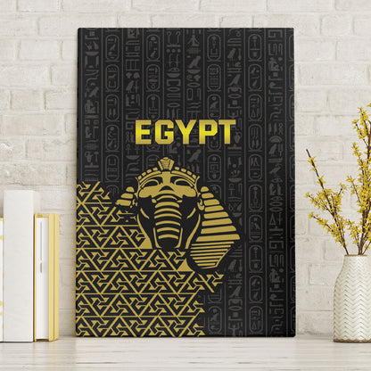 World Football 2026 Egypt Canvas Wall Art Pharaohs Hieroglyphs Pride Black Version