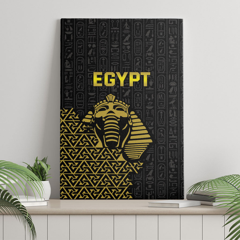 World Football 2026 Egypt Canvas Wall Art Pharaohs Hieroglyphs Pride Black Version