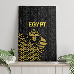 World Football 2026 Egypt Canvas Wall Art Pharaohs Hieroglyphs Pride Black Version
