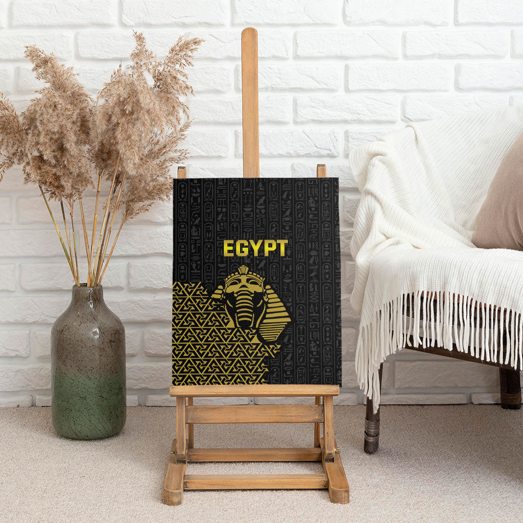 World Football 2026 Egypt Canvas Wall Art Pharaohs Hieroglyphs Pride Black Version
