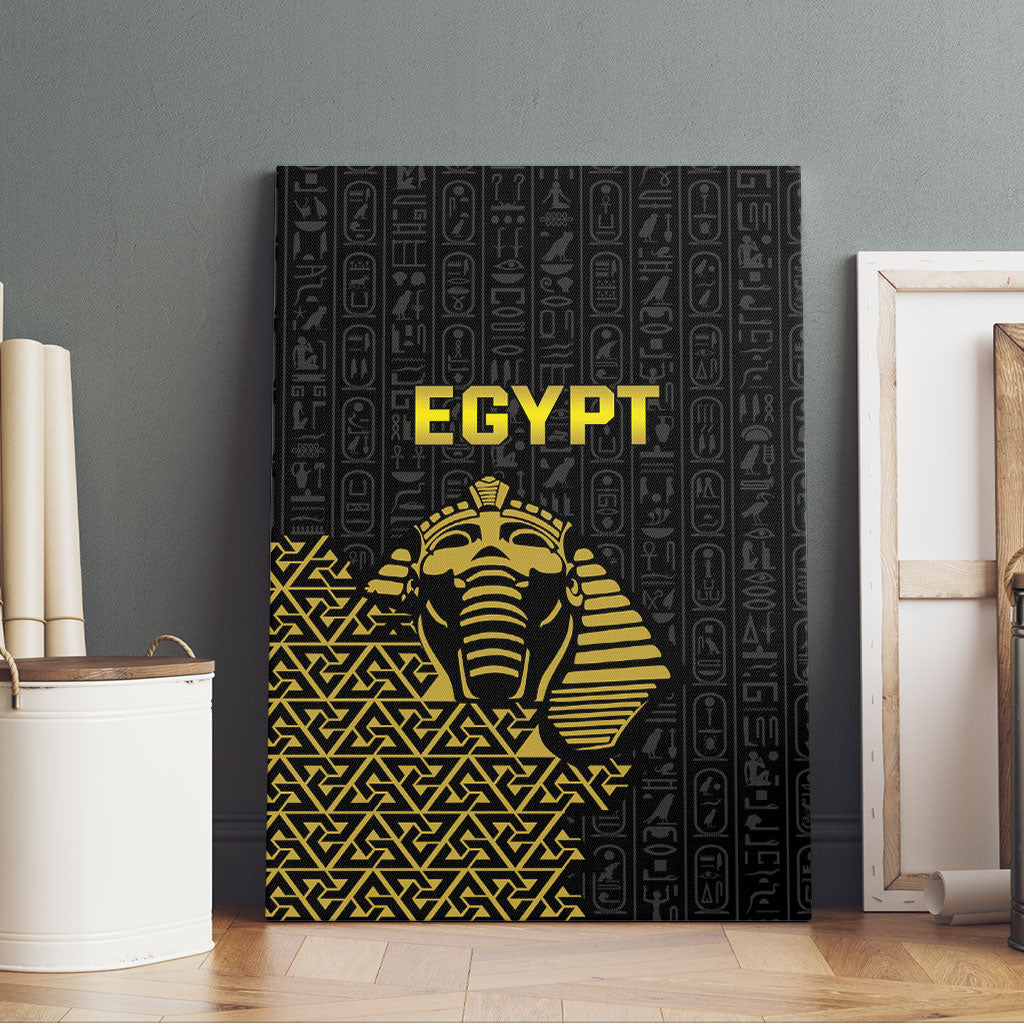 World Football 2026 Egypt Canvas Wall Art Pharaohs Hieroglyphs Pride Black Version