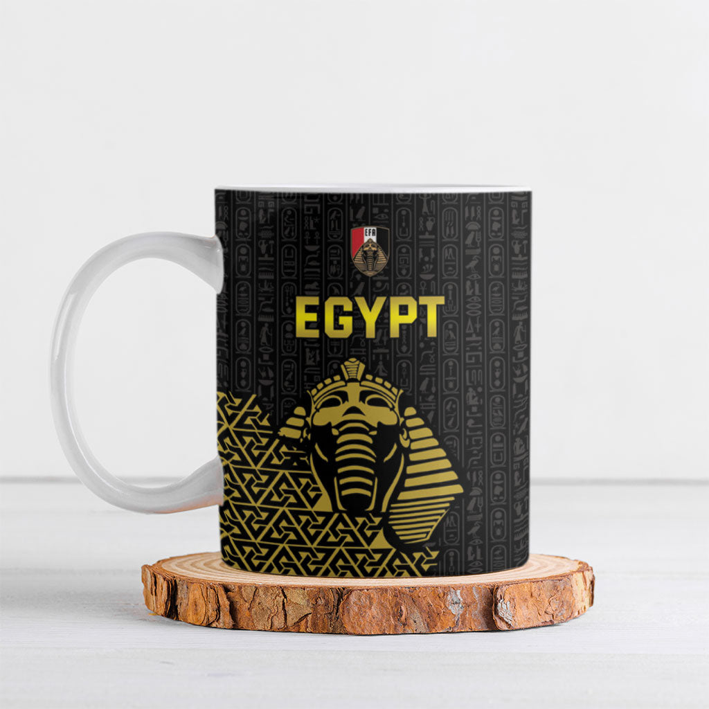 Custom World Football 2026 Egypt Ceramic Mug Pharaohs Hieroglyphs Pride Black Version