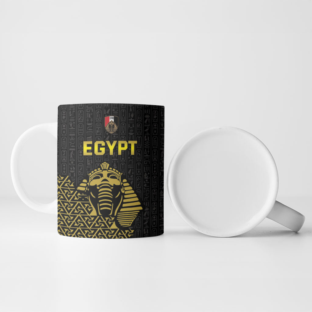 Custom World Football 2026 Egypt Ceramic Mug Pharaohs Hieroglyphs Pride Black Version