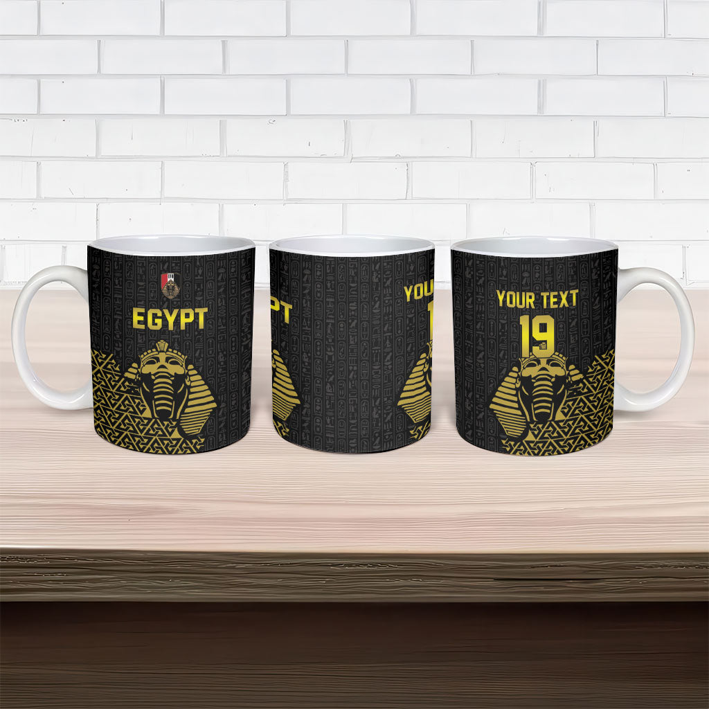 Custom World Football 2026 Egypt Ceramic Mug Pharaohs Hieroglyphs Pride Black Version