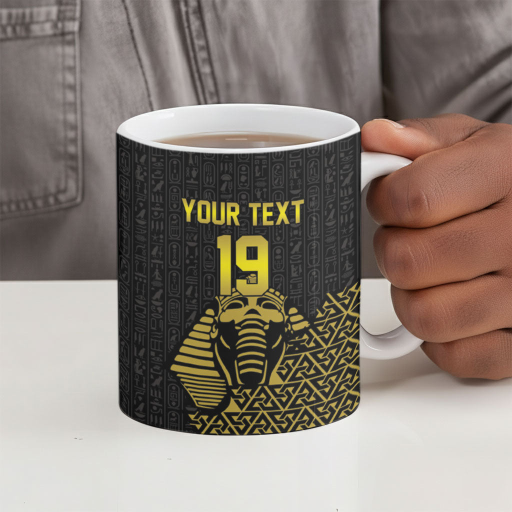 Custom World Football 2026 Egypt Ceramic Mug Pharaohs Hieroglyphs Pride Black Version