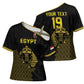 Custom World Football 2026 Egypt Cross Shoulder Shirt Pharaohs Hieroglyphs Pride Black Version