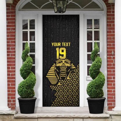 Custom World Football 2026 Egypt Door Cover Pharaohs Hieroglyphs Pride Black Version