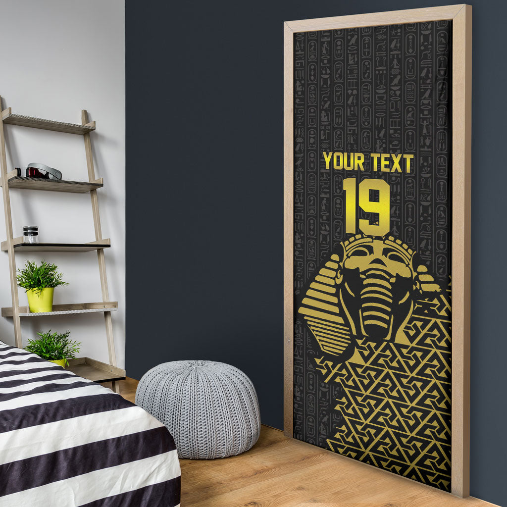 Custom World Football 2026 Egypt Door Cover Pharaohs Hieroglyphs Pride Black Version