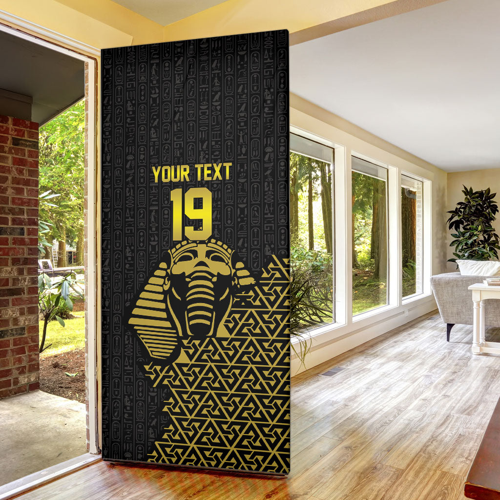 Custom World Football 2026 Egypt Door Cover Pharaohs Hieroglyphs Pride Black Version