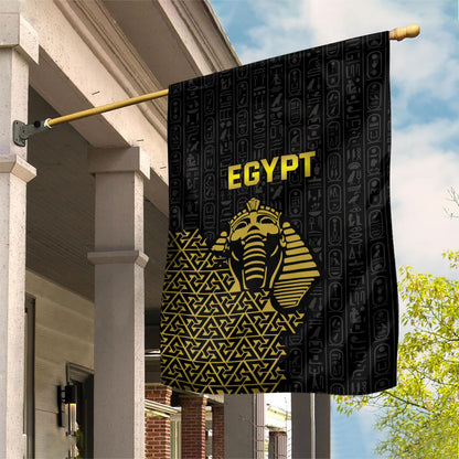World Football 2026 Egypt Garden Flag Pharaohs Hieroglyphs Pride Black Version