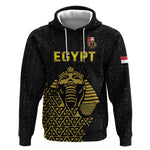 Custom World Football 2026 Egypt Hoodie Pharaohs Hieroglyphs Pride Black Version