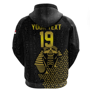 Custom World Football 2026 Egypt Hoodie Pharaohs Hieroglyphs Pride Black Version
