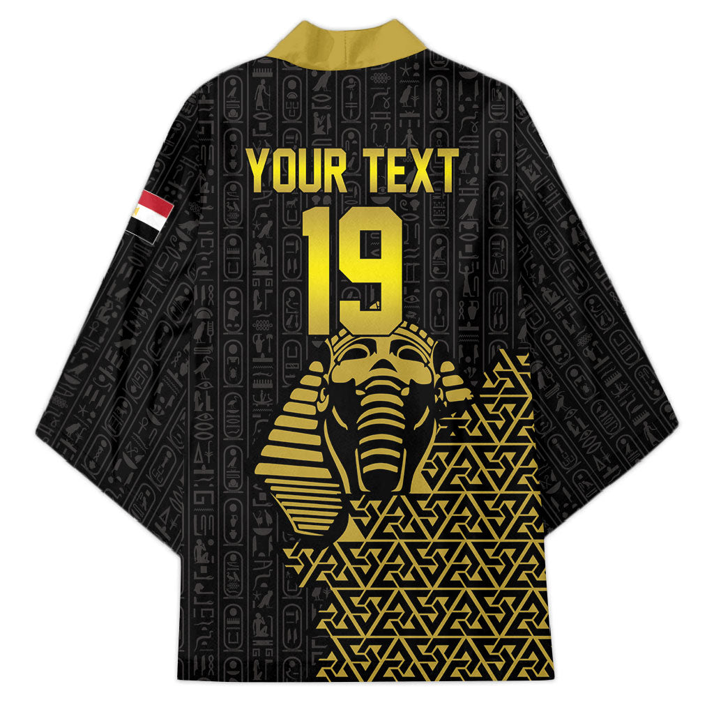 Custom World Football 2026 Egypt Kimono Pharaohs Hieroglyphs Pride Black Version