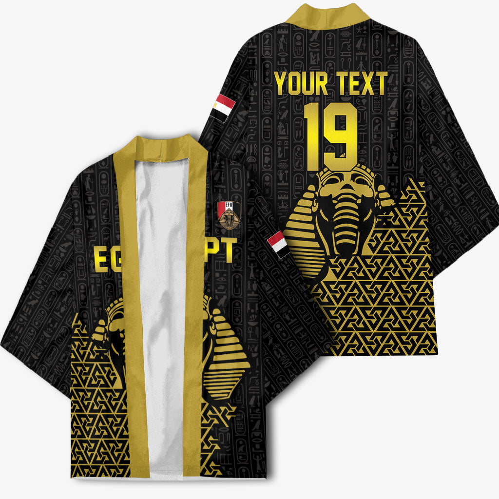 Custom World Football 2026 Egypt Kimono Pharaohs Hieroglyphs Pride Black Version